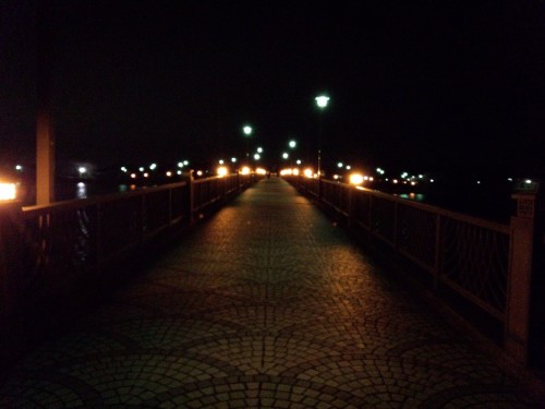 夜の砂沼大橋